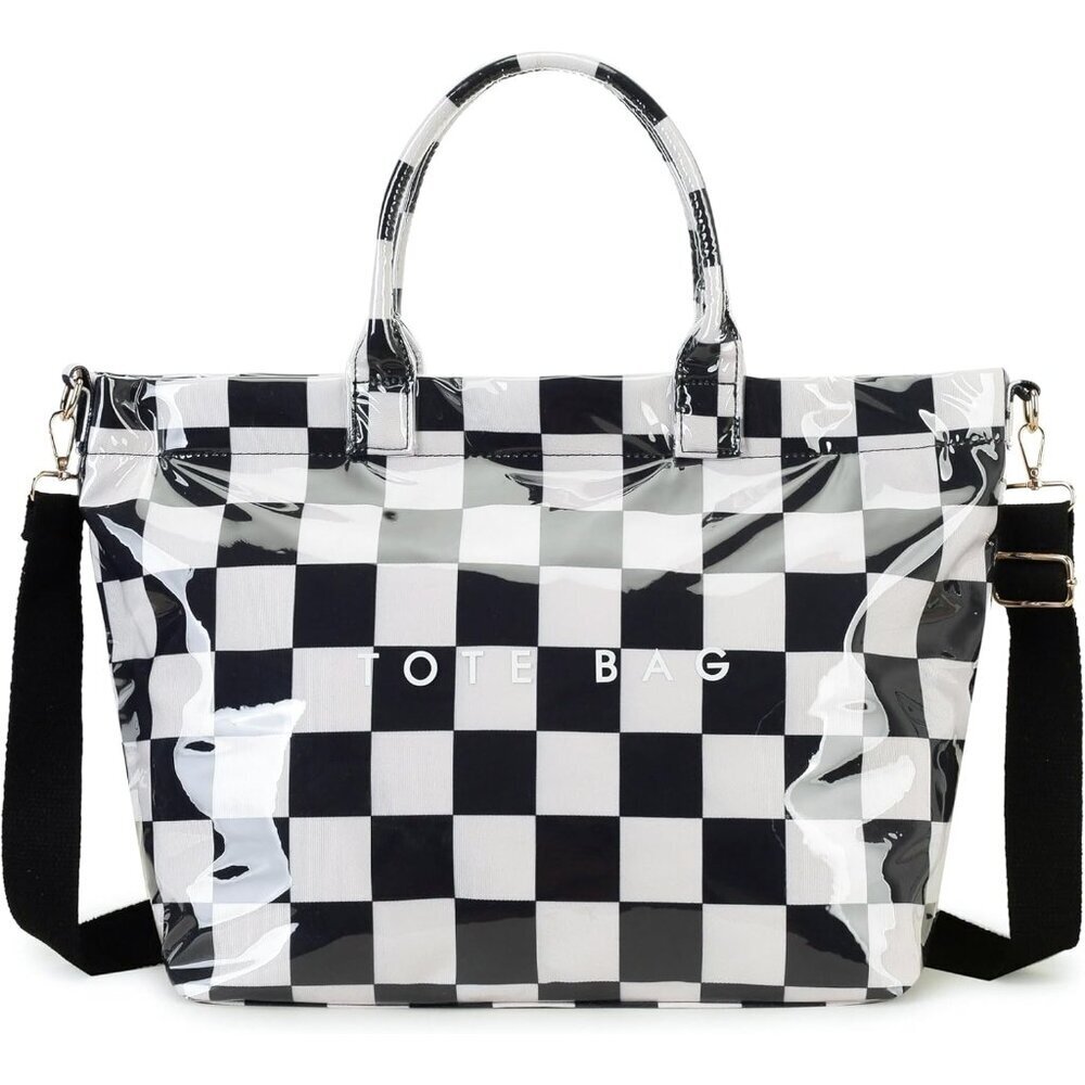 PVC Tote Bag Women Large Capacity Waterproof Handbag for Work Travel